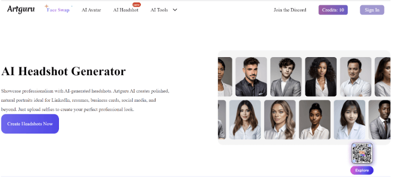 Artguru AI Headshot Generator