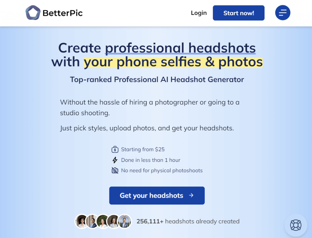 Better Pic AI Headshot Generator