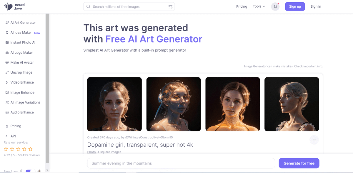 Neural Love - Dopamine Girl AI Generator