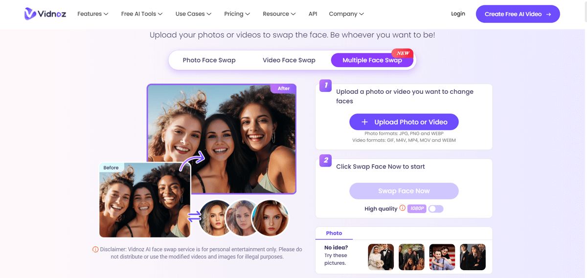 Vidnoz AI - Outfit Swapping Tool