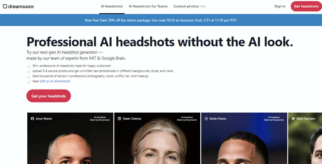Dreamwave AI Headshot Generator