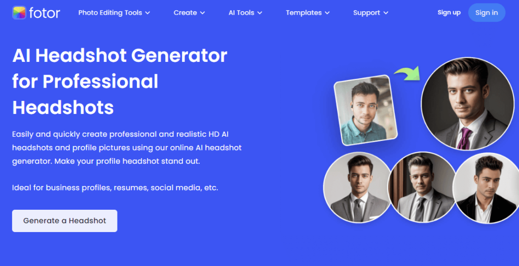 Fotor AI Headshot Generator