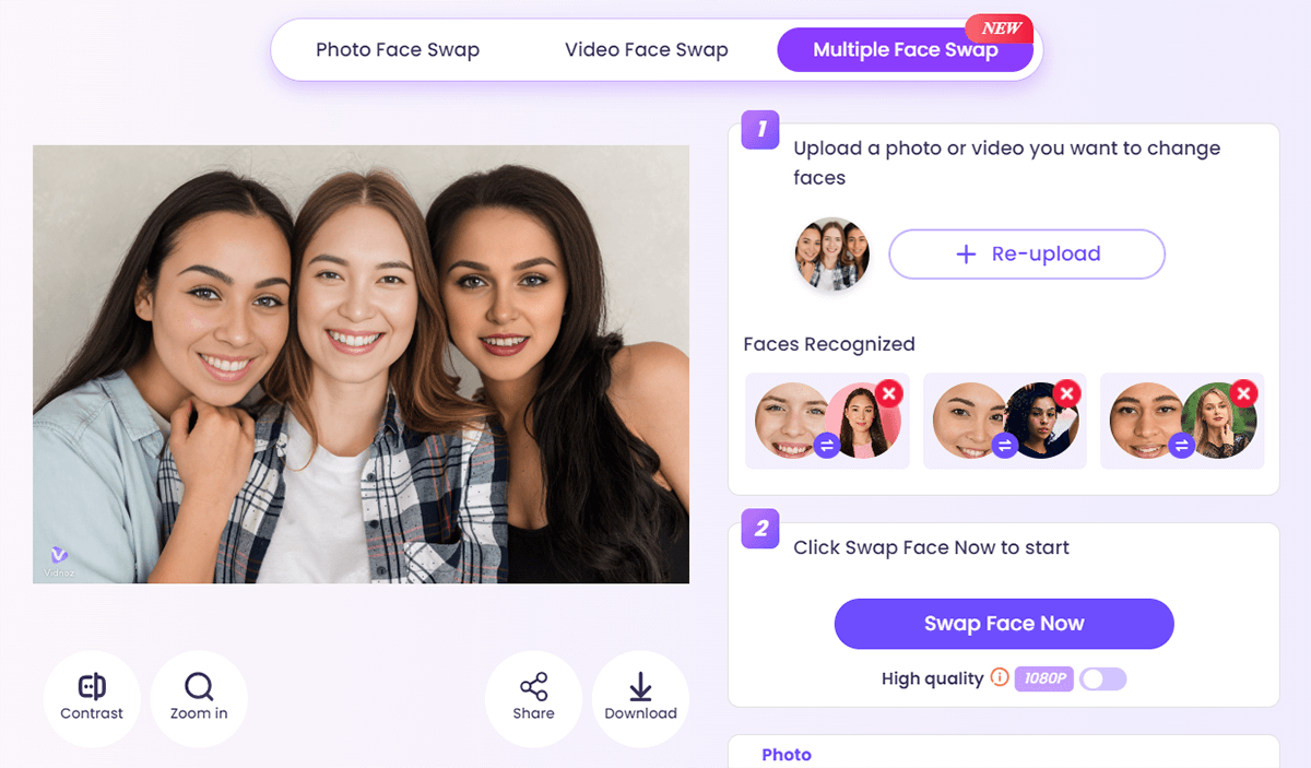 Uploading Multiple Faces for Swapping