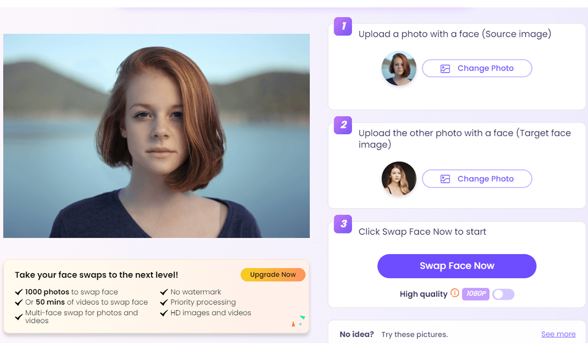 Uploading Single Face for Swapping