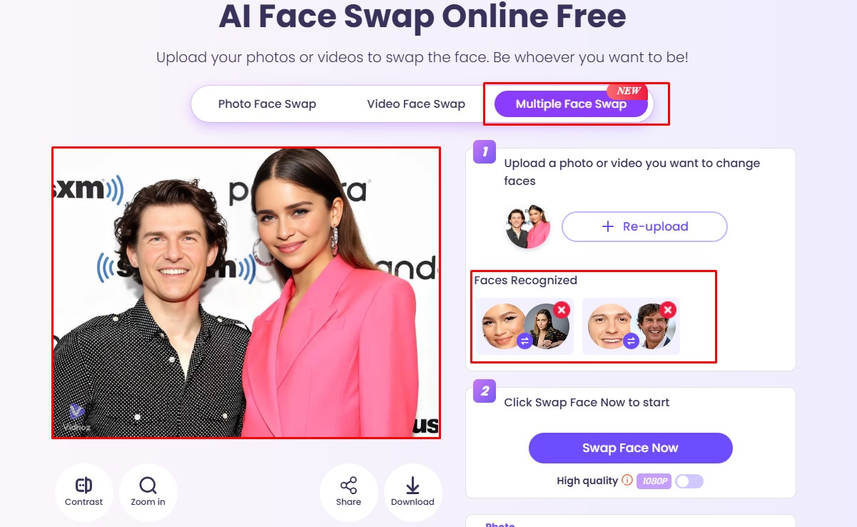 The Result of Vidnoz AI Multiple Faces Swap